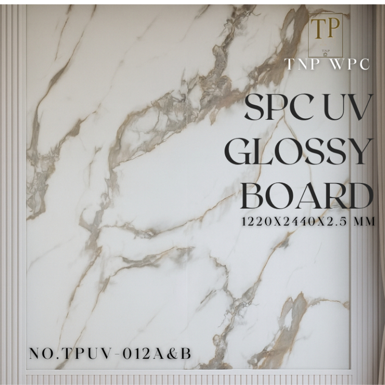 (จัดส่งโดยทางร้าน)TNP บอร์ด SPC ลายหินอ่อน เคลือบ UV High Glossy สี Classic Elegance (side A/B) สำหร