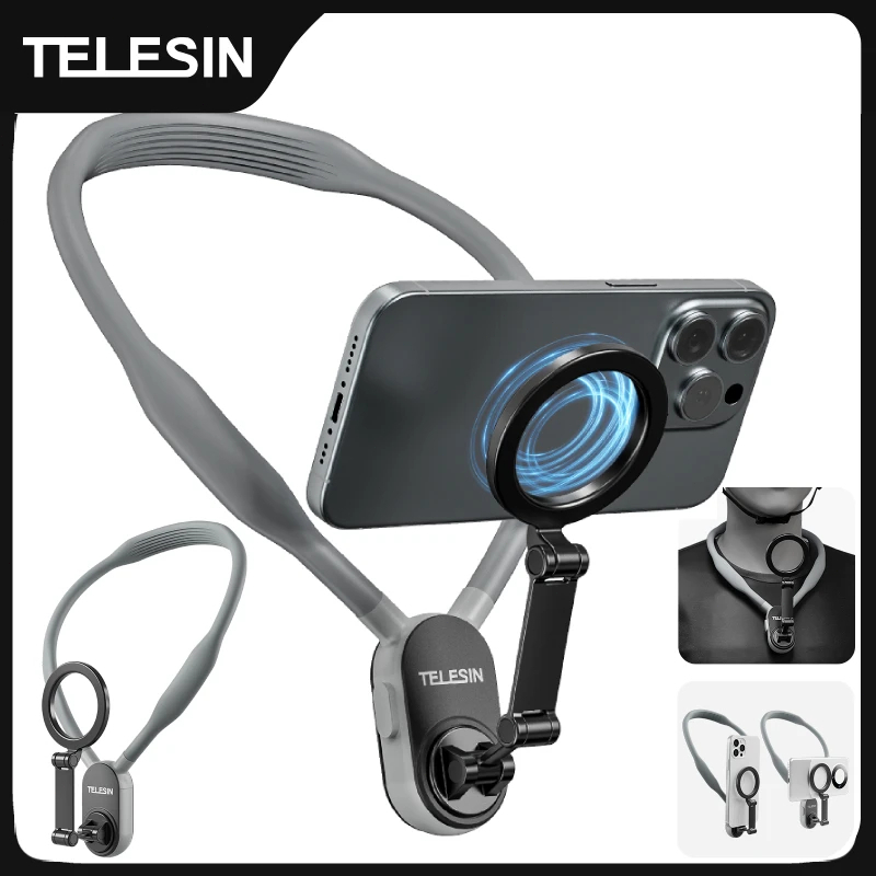 Telesin Mobile phone neck bracket Suitable for all mobile phones ที่วางโทรศัพท์มือถือ แบบคล้องคอ แบบแม่เหล็ก