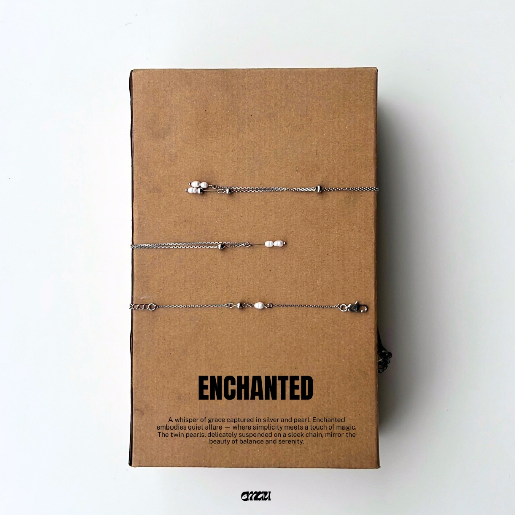 EMAU- Enchanted สร้อยสแตนเลสจี้สแตนเลสและมุขน้ำจืด สร้อยข้อมือสแตนเลสและมุขน้ำจืด