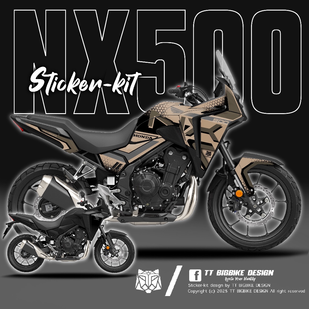 TT BIGBIKE DESIGN ชุดสติ๊กเกอร์แต่งลายรถ สำหรับ NX500 ลาย TT DESERT RACE
