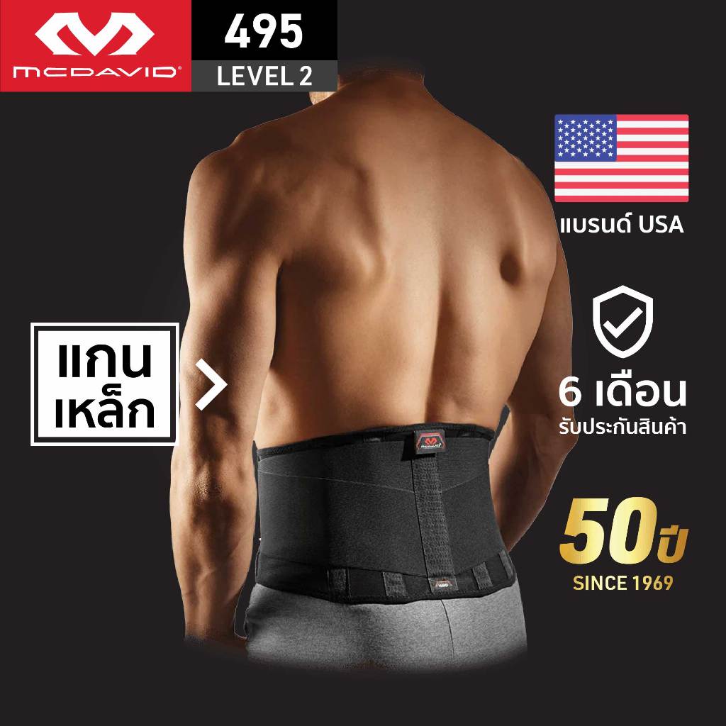 McDavid 495 LEVEL2 เข็มขัดพยุงหลังซัพพอร์ตสูง Back Support เสื้อพยุงหลัง ที่บล็อกหลัง ที่รัดหลัง ที่รัดเอว