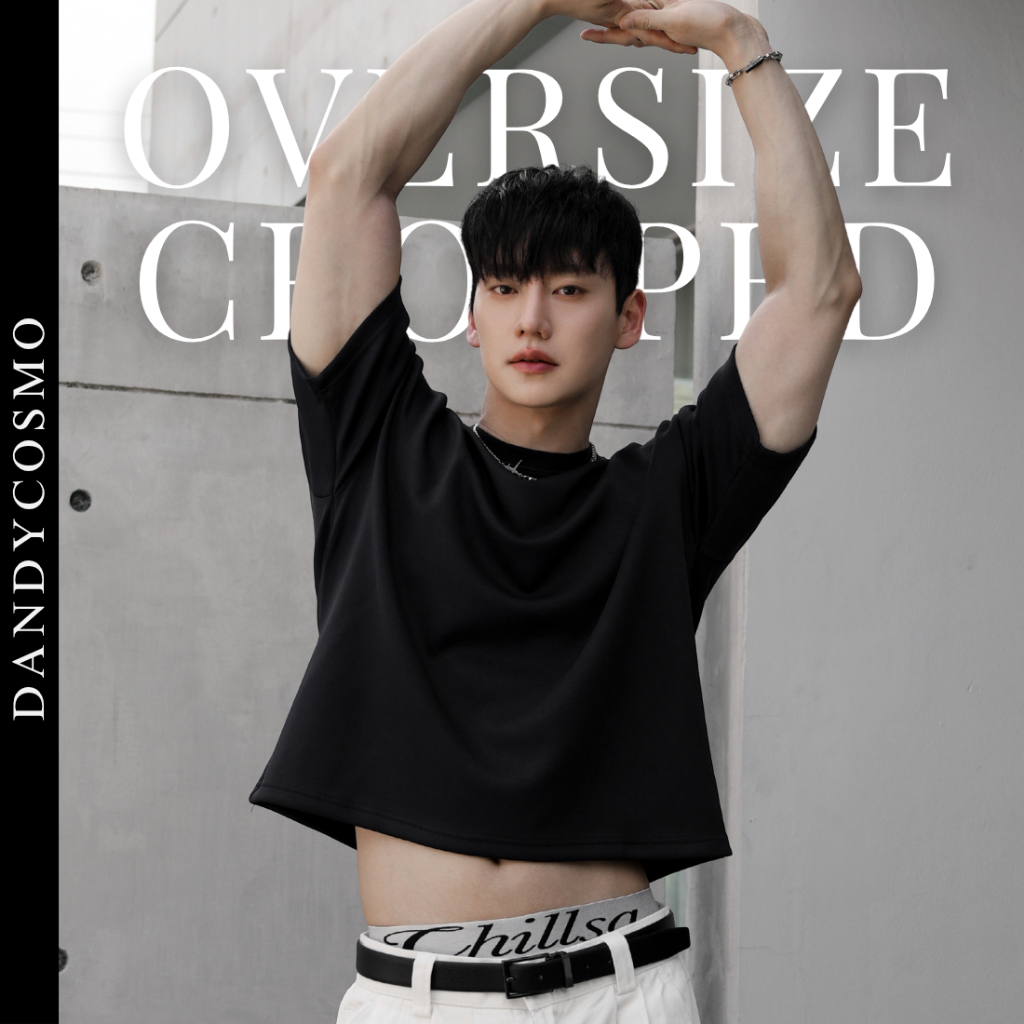 DANDY COSMO |[6สี]เสื้อยืด Premium Oversize Cropped-Fit มีแถบลดกลิ่น ลดการสะสมของแบคทีเรีย