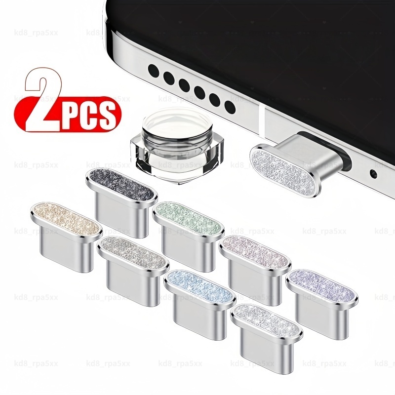KD สติ๊กเกอร์ปลั๊กกันฝุ่น Type-c สำหรับ iPhone 17 16 15 Pro Max 17 16 15 Pro แบบโลหะสำหรับพอร์ตชาร์จ iPhone 17 Air