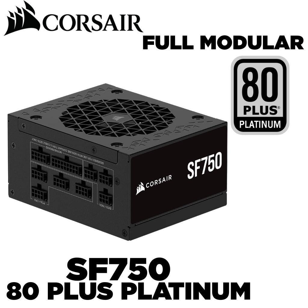 POWER SUPPLY (อุปกรณ์จ่ายไฟ) CORSAIR SF750 - 750W 80 PLUS PLATINUM (BLACK) (SFX) (CP-9020284-NA)