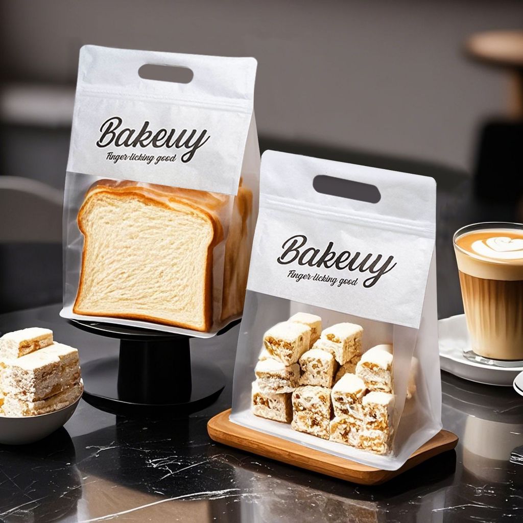 ถุงขนมปังลวดพับ ถุงใส่ขนมปัง 50ใบ ถุงใส่ขนมปัง มีลวดรัดปากถุง ถุงลวดพับใส่ขนม ถุงขนมปังมีหน้าต่างใส่ ถุงใส่ครัว - รูปที่ 2