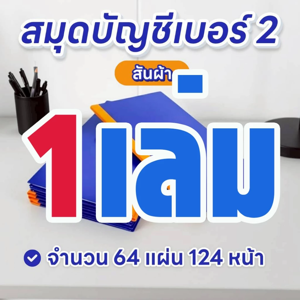ตราเหรียญ สมุดบัญชีปกแข็งเบอร์ 2/64 สันผ้า ขนาด 19.5 ซ.ม.x31.5 ซ.ม. (1เล่ม/แพ็ค)