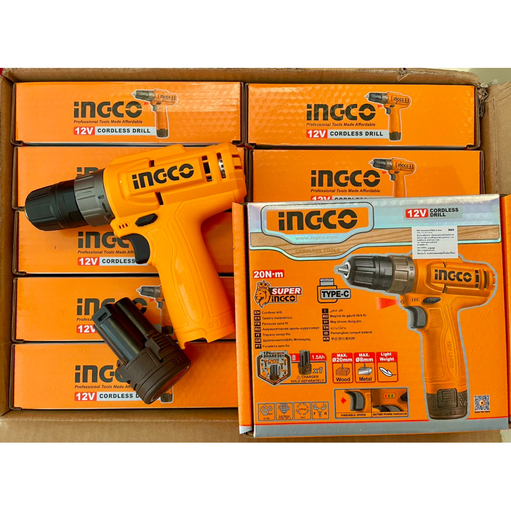 สว่านแบต12V 20Nm. แบรนด์Ingco