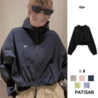 เสื้อคลุมผู้หญิง เสื้อคลุมกันแดด เสื้อคลุมผ้าร่ม มีฮู้ด กันแ…