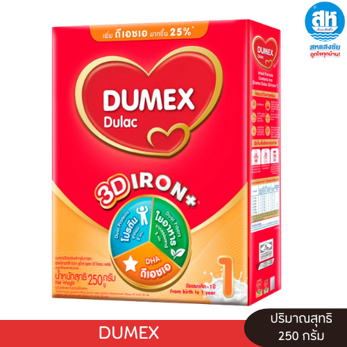 นมผง ดูเม็กซ์ ดูโปร Dumex Dupro สูตร 1 และสูตร 2  ขนาด 250 กรัม