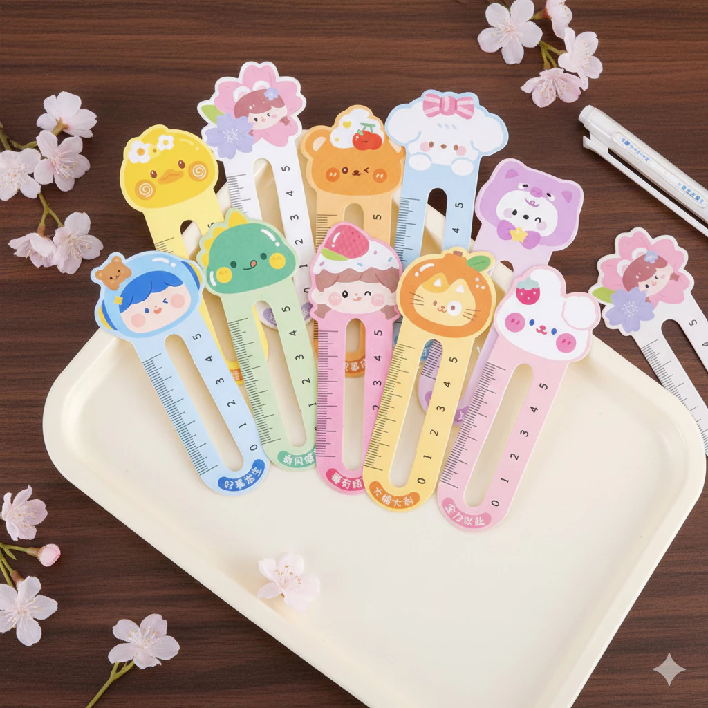 S0025 2in1 ที่คั่นหนังสือ + ไม้บรรทัด ขนาด 5ซม. ลายน่ารัก Bookmark & Ruler สุ่มลาย thumbnail 3