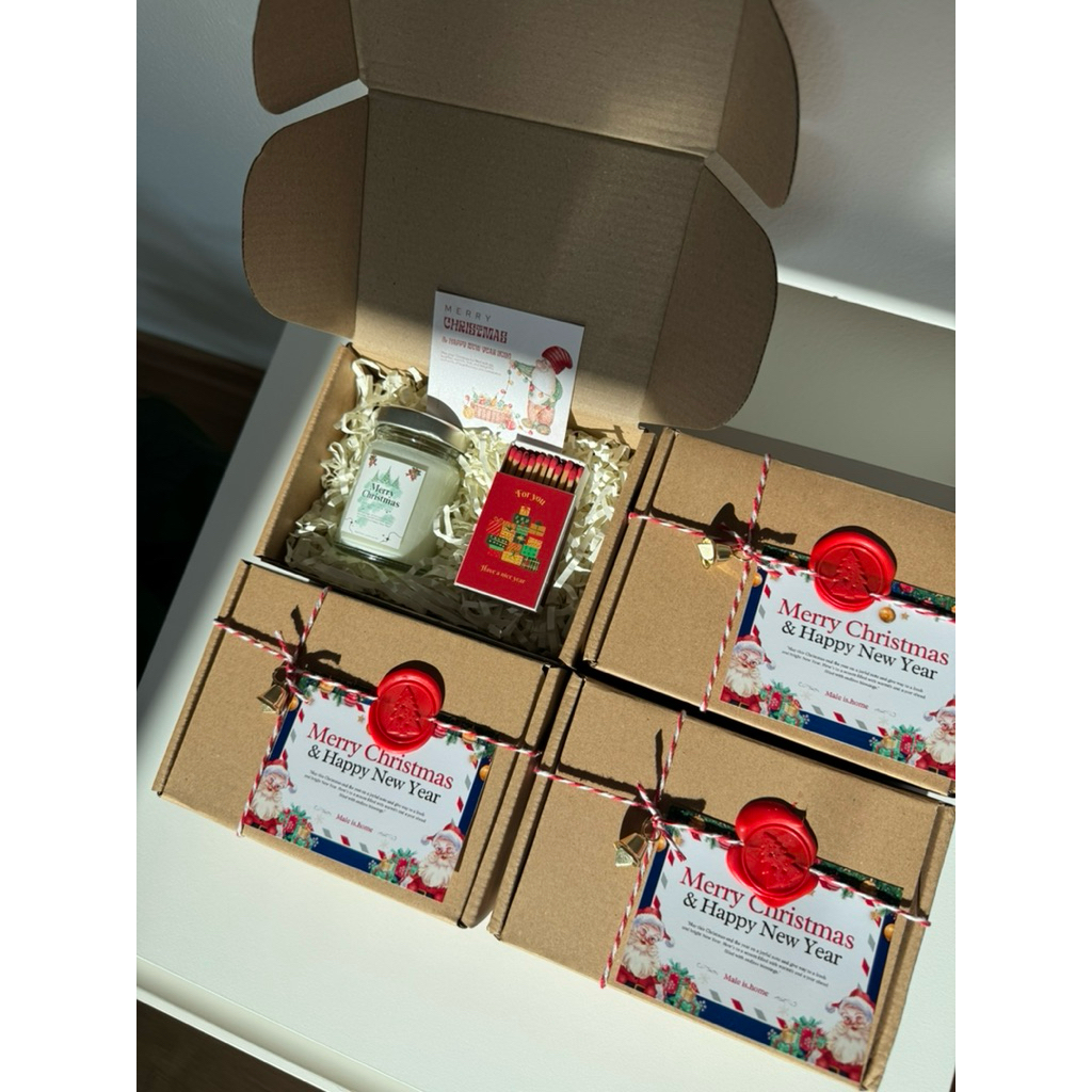 (แพ็ค 25 ชุด)เตรียมพัสดุ 2-3 วันGift Set NW2 ของขวัญเทียนหอม 60 ml ของขวัญคริสต์มาส วัสดีปีใหม่  Merry Christmas