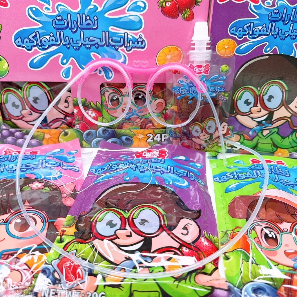 ตัวดูดแว่นตาน้ำหวานผลไม้ เเว่นตาดูดได้ <1 กล่อง 20 ชิ้น และ 1 กล่อง 24 ชิ้น>