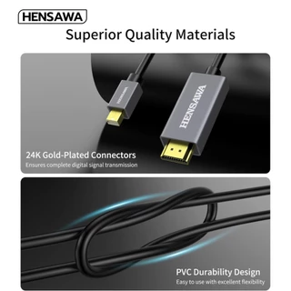 HENSAWA รุ่น VC740 สาย Mini DisplayPort to HDMI สายสัญญาณ รองรับ 4K 30Hz สาย Thunderbolt2 to HDMI
