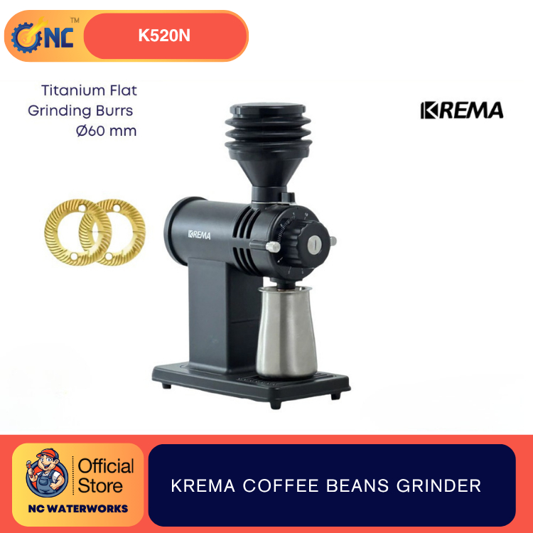 KREMA Coffee Grinder /เครื่องบดเมล็ดกาแฟไฟฟ้า กับเฟืองบด Titanium 60mm -520N [1 Year Warranty]