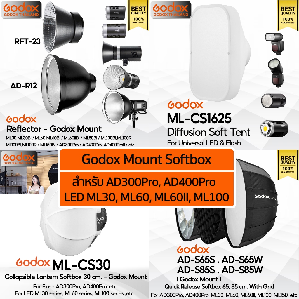 Godox Softbox (Godox Mount ) - AD-R12, RFT-23, ML-CD15, ML-CS1625, ML-CS30, ML-SF50, AD-S65S, AD-S65