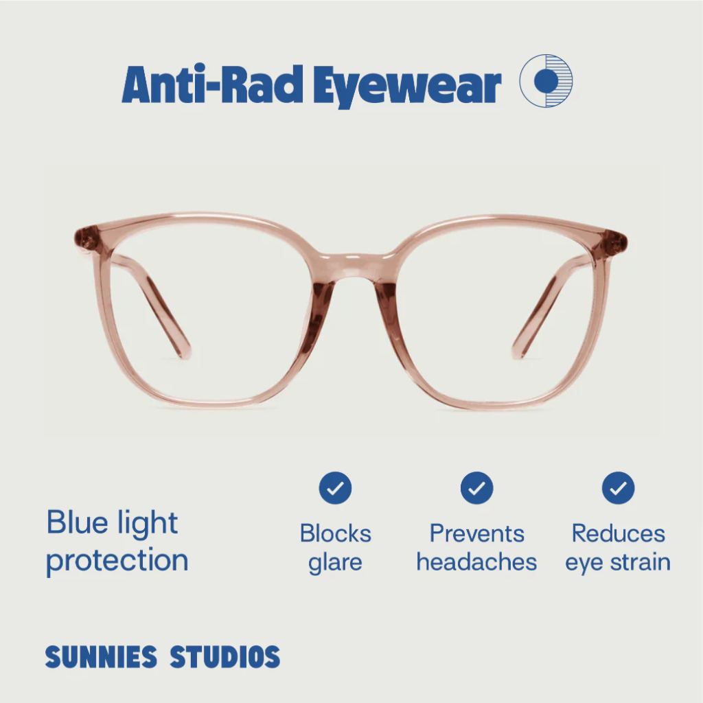 Sunnies Studios Anti-Rad Eyewear Gatsby (แว่นตากรองแสงสีฟ้า ไม่มีค่าสายตา สำหรับยูนิเซ็กส์)