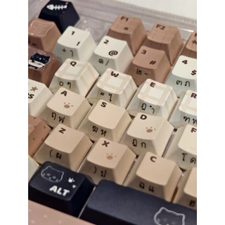 🇹🇭 สติ๊กเกอร์ภาษาไทย ติดคีย์บอร์ด คีย์แคป รุ่นไดคัทพื้นหลังใส sticker keyboard thai สติกเกอร์ไทย แนวตั้ง ส่งไวจากไทย