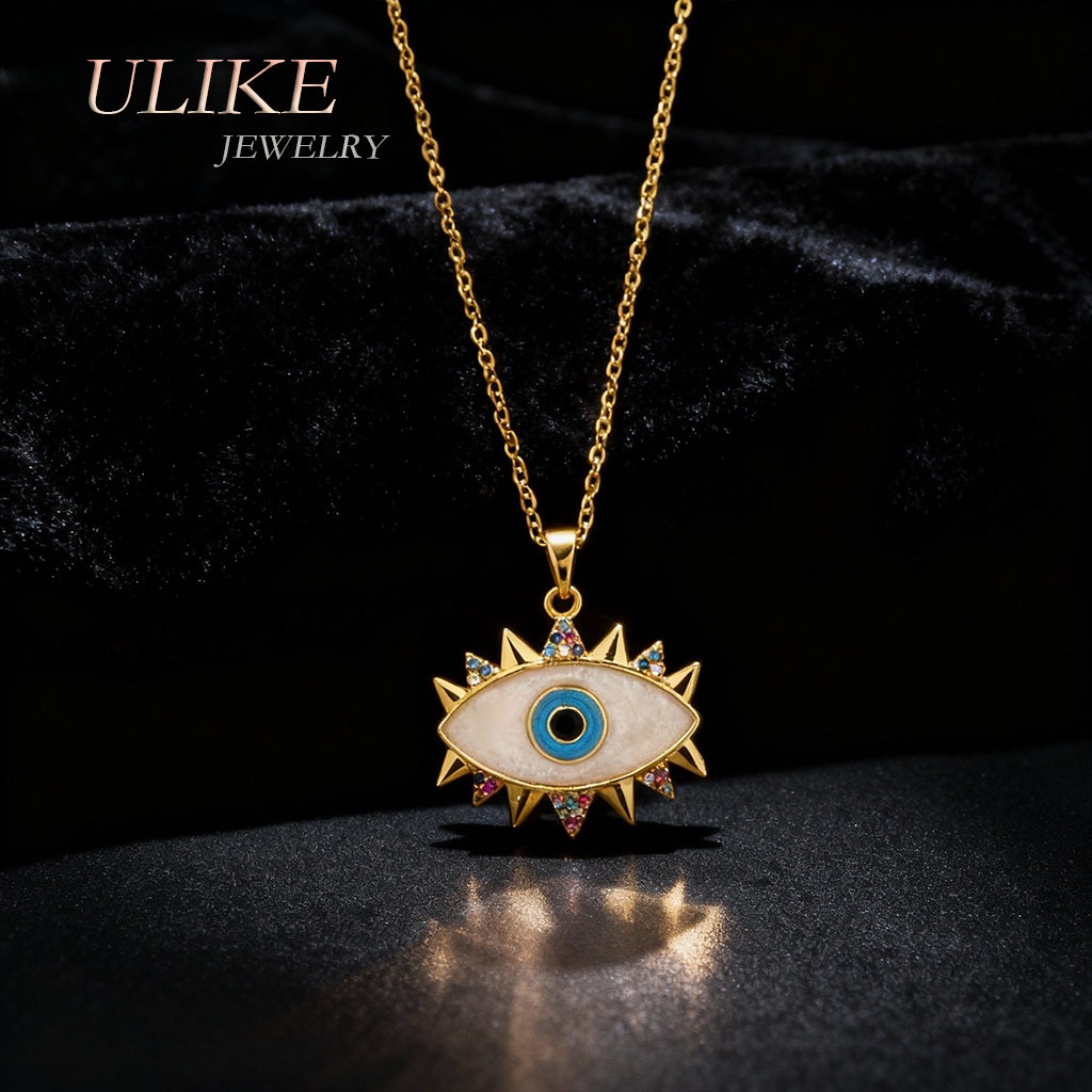 ULIKE จี้ดวงตานางฟ้า จี้ดวงตาแห่งความรัก สร้อยคอคู่รัก ราคาประหยัดแต่หรูหรา ไม่ซีดจาง