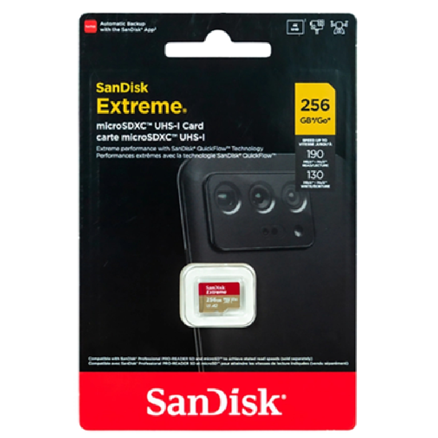SanDisk 256GB Extreme Micro SDXC (R190/W130)