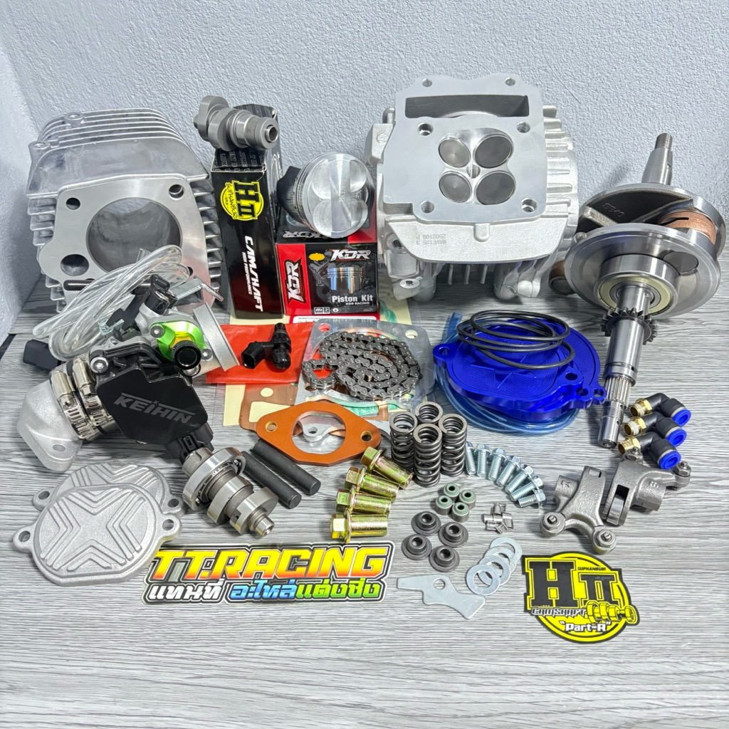 ฝา+เสื้อ ชุด W125iบังลม +แคมเฮงHeng ลูก KDR ชัก5/7 ขนาดลูก 56/57/59/66/67/68มิล 4วาล์ว[พร้อมส่ง]