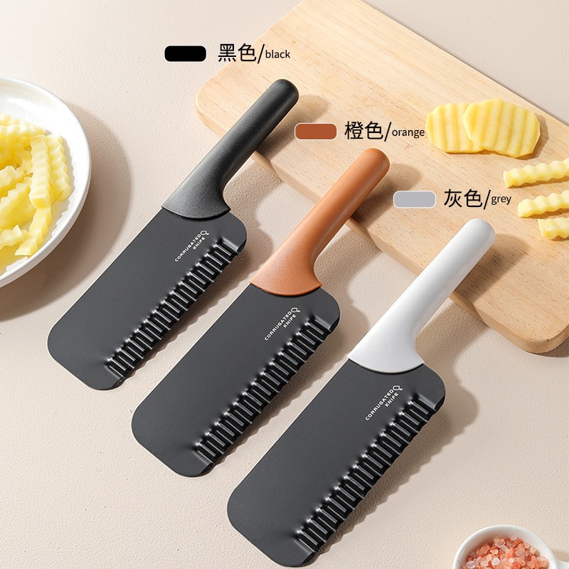 NEW มีดหั่นมันฝรั่ง มีดเฟรนฟราย🍟 มีดเชฟมือโปร หั่นผัก แตงกวาง มีดหั่นผักทำลายหยัก สินค้าพร้อมส่งจาก TH