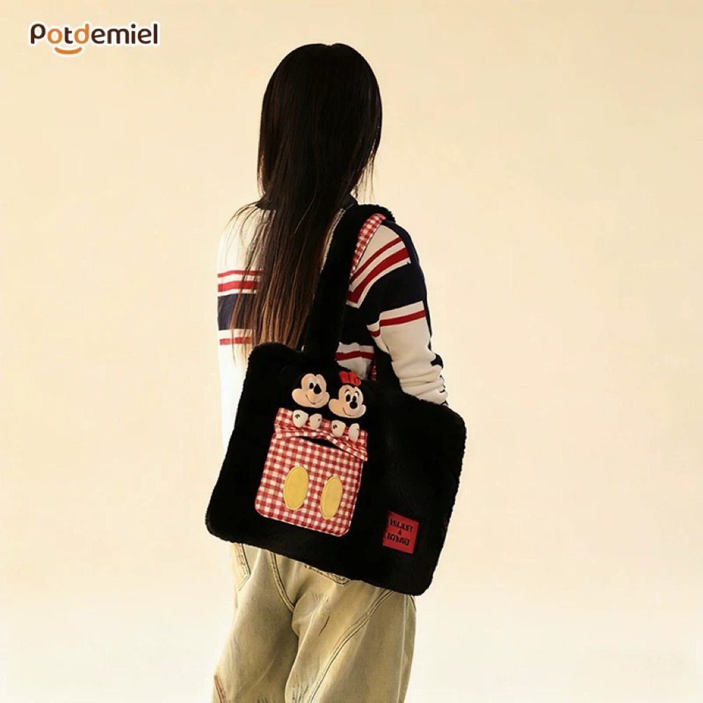 พร้อมส่ง❤️ กระเป๋าสะพาย Disney x Potdemiel ลายมิกกี้–มินนี่ กระเป๋าน่ารัก Tote bag ของขวัญ Mickey Minnie 04120 - รูปที่ 5