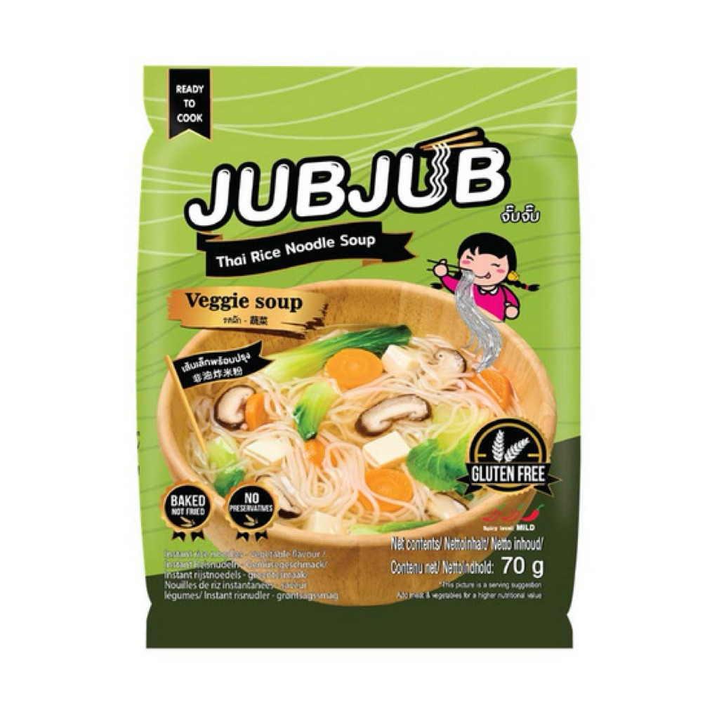East Jubjub 70g. Veggie soup เส้นเล็กพร้อมปรุง รสผัก จั๊บจั๊บ พร้อมส่ง