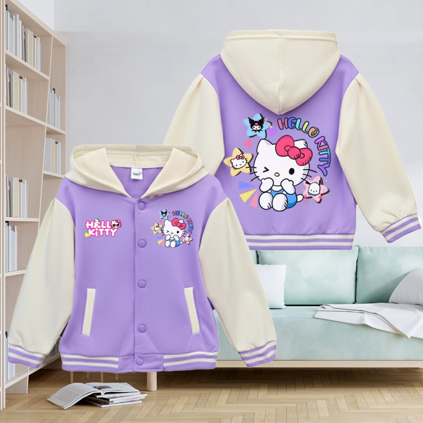 เสื้อคลุมเด็กฮู้ดแขนยาว สกรีนลายสุดฮิต กันลม กันแดด กันหนาว