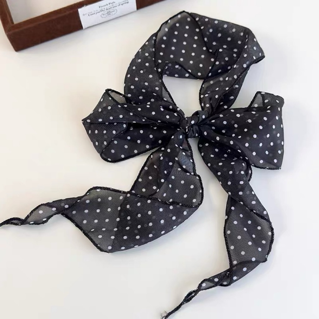 👔เข็มขัดโบว์ลายเสือดาวแบบผูกเอง y2k polka dot แฟชั่นลายฮิต ผ้าพันคอ ผูกผมได้ ยาว100cm