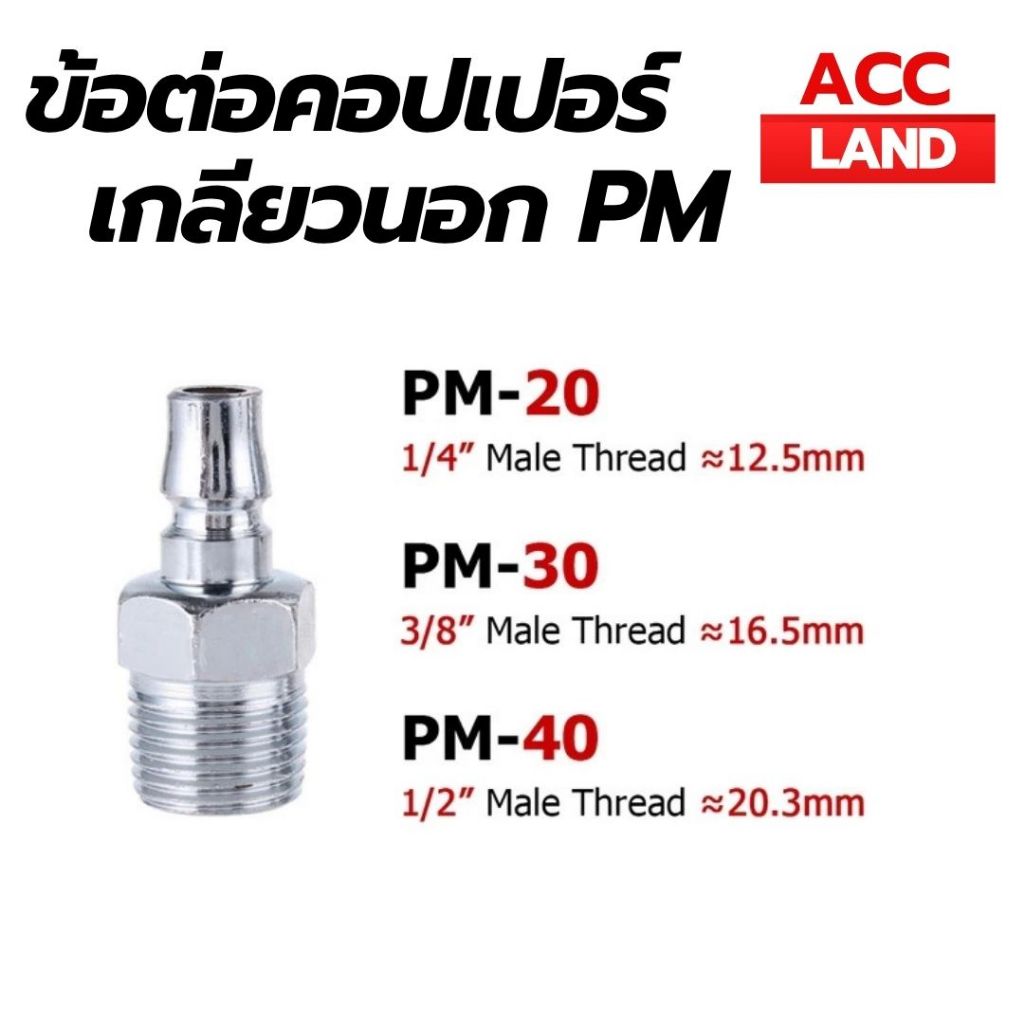 [พร้อมส่ง] ข้อต่อคอปเปอร์ เกลียวนอก PM (1/4,3/8,1/2)ข้อต่อคอปเปอร์ หัวต่อลม ข้อต่อสายลม ข้อต่อสวมเร็
