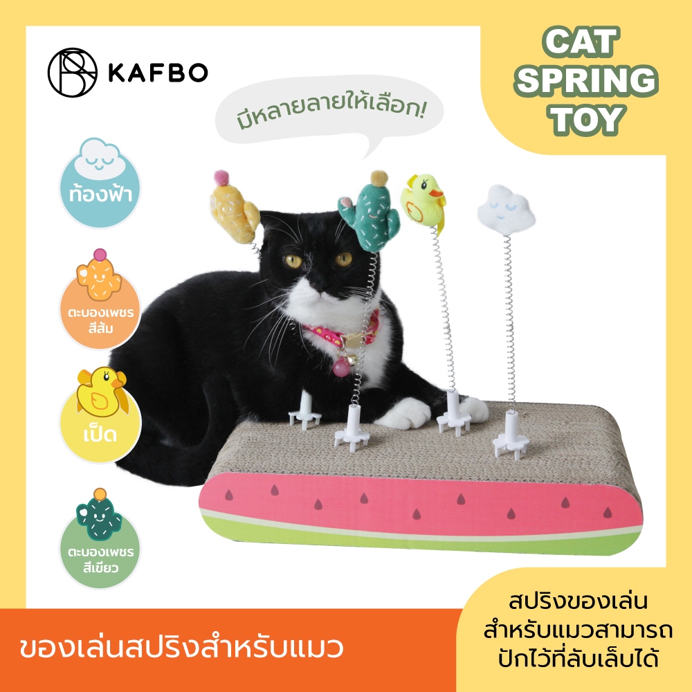 KAFBO Cat Spring Toy  สปริงติดที่ลับเล็บสำหรับแมว ของเล่นสำหรับแมว สปริงสำหรับแมว