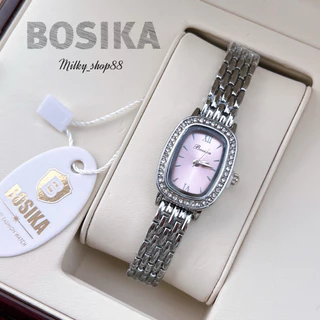 (M67) นาฬิกา BOSIKA รุ่น BS-02 ทรงรี ล้อมเพชร ไซส์ 20 mm ระบบควอช ( 4 สี )
