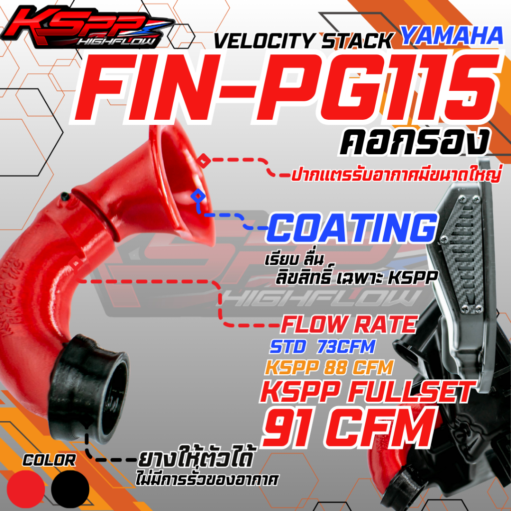 FIN PG 115 คอกรอง แผ่นครีบ  KSPP Velocity stack FIN PG 115