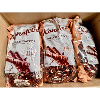 มาใหม่ !! Roshen Konafetto เวเฟอร์ม้วนกรอบเคลือบช็อกโกแลตสอดไส้ครีม นำเข้าจากยูเครน ขนาด1,000 กรัม มี110 ชิ้นคุ้มมากก!!