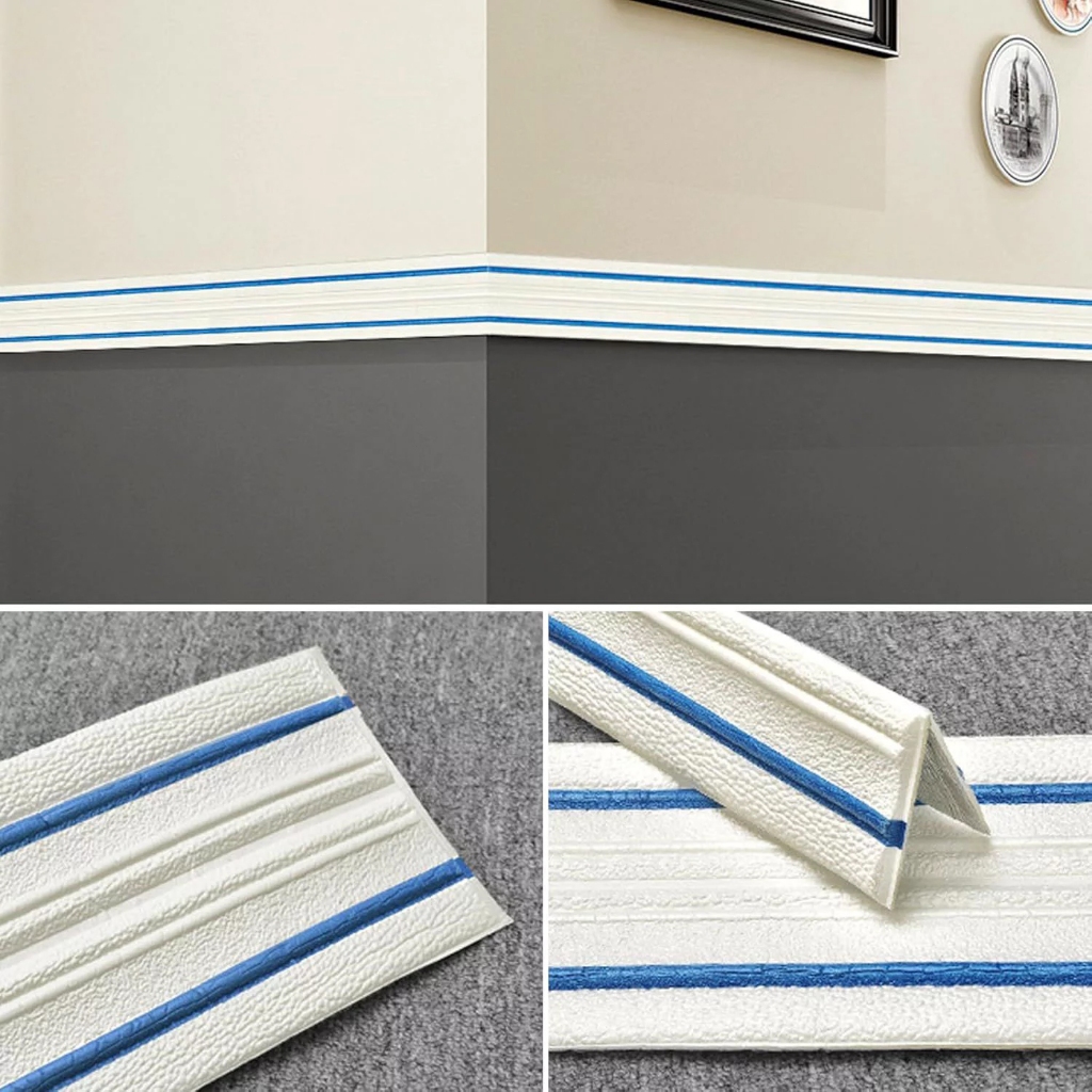 สติ๊กเกอร์ขอบบัวกันน้ําแบบมีกาวในตัวสําหรับมุมผนังเว้า ขอบบัว 3มิติ ขอบบัวติดผนังกาวในตัว คิ้วบัวติดผนัง 3มิติมีกาวในตัว - รูปที่ 4