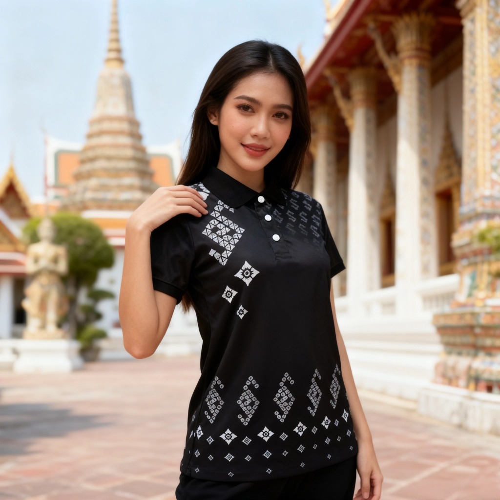 จัดส่งในวันถัดไป เสื้อโปโลผู้หญิง สีดำ เสื้อยืดแฟชั่นพิมพ์ลาย 3D สำหรับทุกเพศทุกวัน เหมาะสำหรับโอกาสต่างๆ