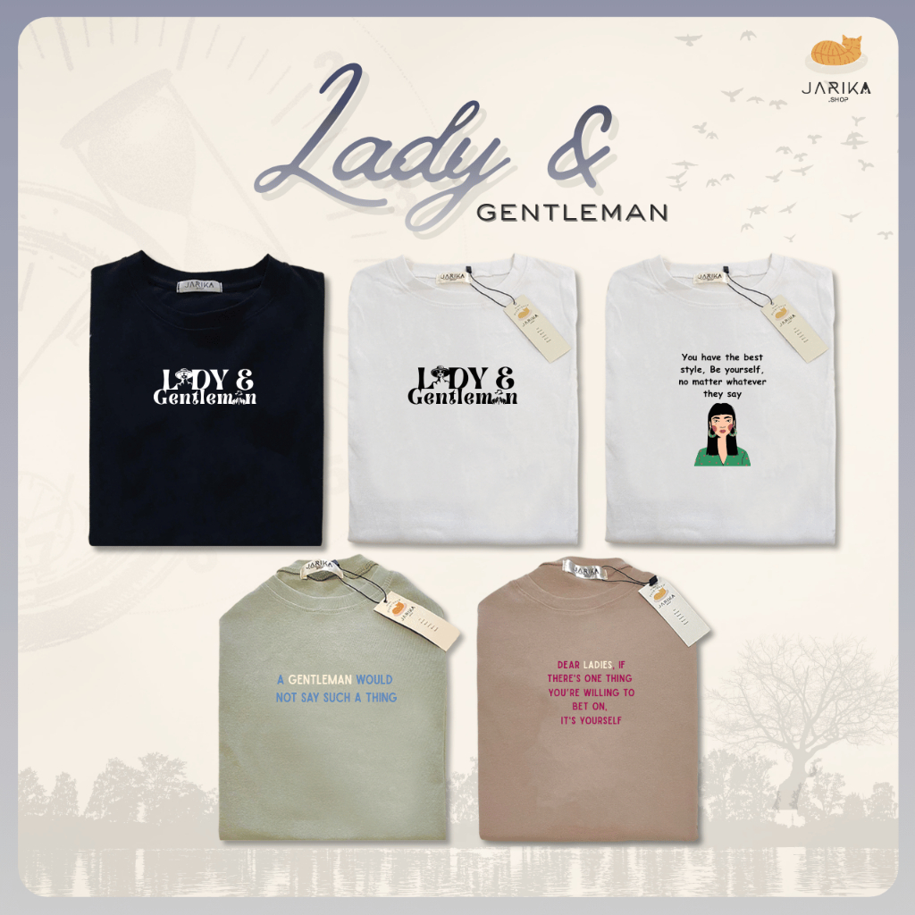 Jarika.shop - เสื้อยืด Lady & Gentleman ( จ279 ) ( งานป้าย.. Jarika )