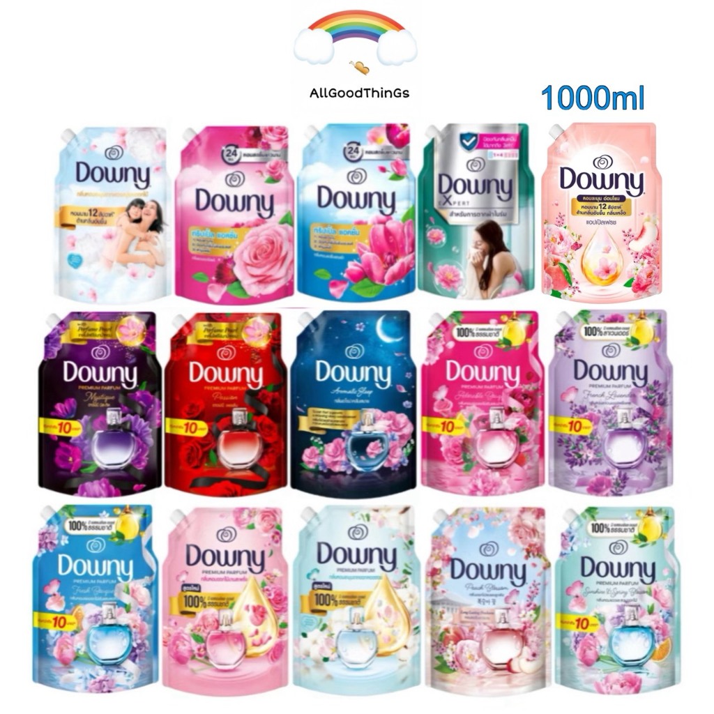 Downy ดาวน์นี่ น้ำยาปรับผ้านุ่มสูตรเข้มข้น ถุงเติม ขนาด 1000ml(1ลิตร)