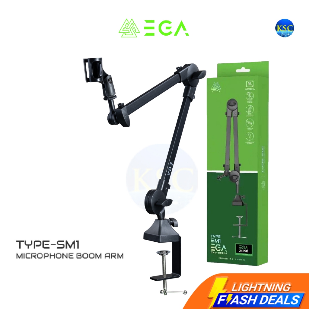 ส่งด่วน Microphone Boom Arm (ขาตั้งไมค์โครโฟน) EGA รุ่น Type SM1 แบบหนีบโต๊ะ