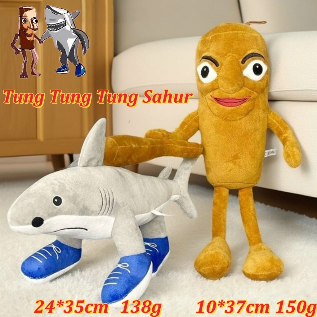 Tung Tung tung Sahur ตุ๊กตาน่ารักการ์ตูนตัวละคร Animated Plushie Creative ตุ๊กตาของเล่นสําหรับเด็ก
