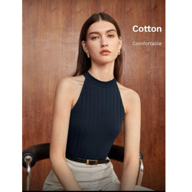 BizChic เสื้อแขนกุดคอกลมลายริ้ว