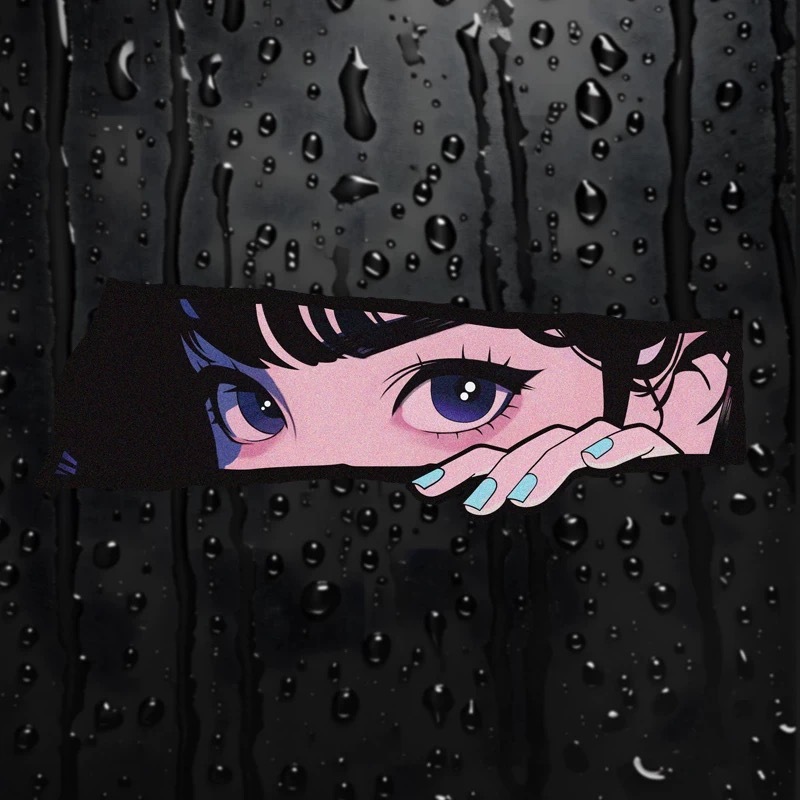 เหมาะสำหรับรถยนต์ JDM มอเตอร์ไซค์ สติกเกอร์รถยนต์ไฟฟ้า การปิดกั้นรอยขีดข่วน ดวงตาภาพเคลื่อนไหว 2D สะท้อนแสง เลเซอร์ไฟฟ้า - รูปที่ 4