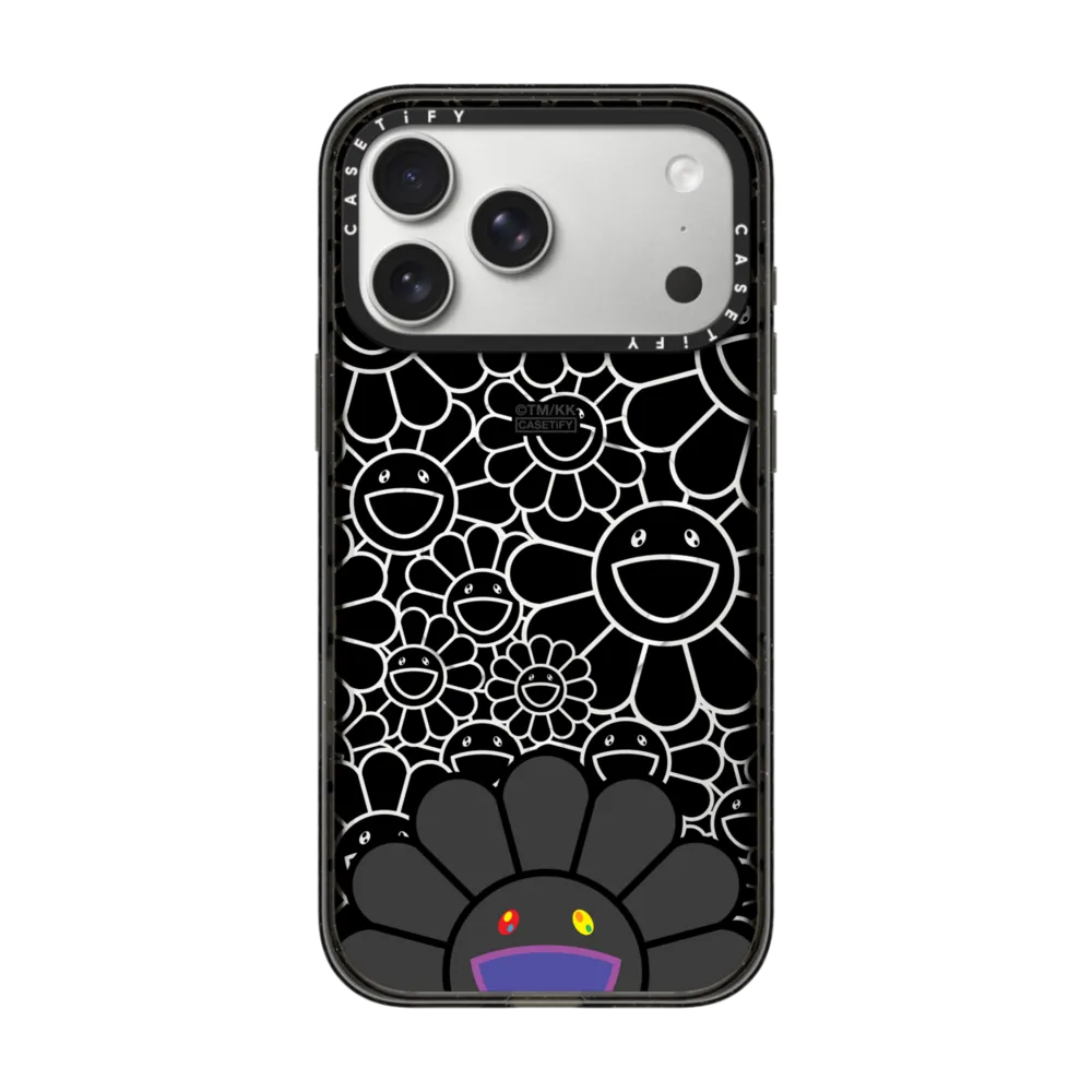 CASETiFY SMILE (BLACK) ໂທລະສັບເຄສແທ້ ສຳລັບ iPhone / Samsung [MRKM] TAKASHI MURAKAMI