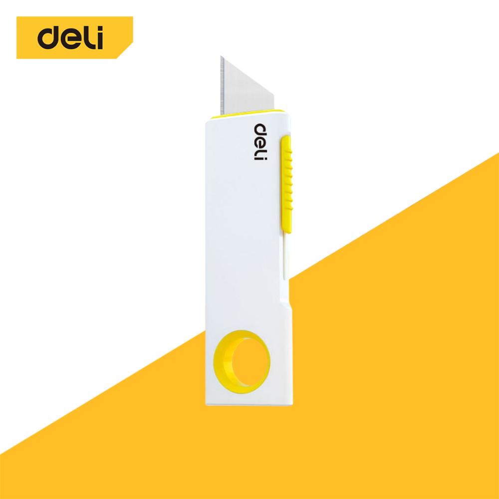 Deli คัตเตอร์พกพา คัตเตอร์จิ๋ว มีดคัตเตอร์มินิ ขนาดกระทัดรัด พกพาสะดวก ใบมีดสามารถล็อคได้ Cutter