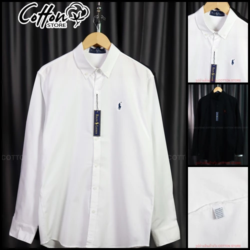 เสื้อเชิ้ต Polo-A ปักม้าเล็ก Shirt ผ้า Cotton Oxford ทรงสวย ใส่ได้ทั้งชายหญิง พร้อมส่งจากไทย