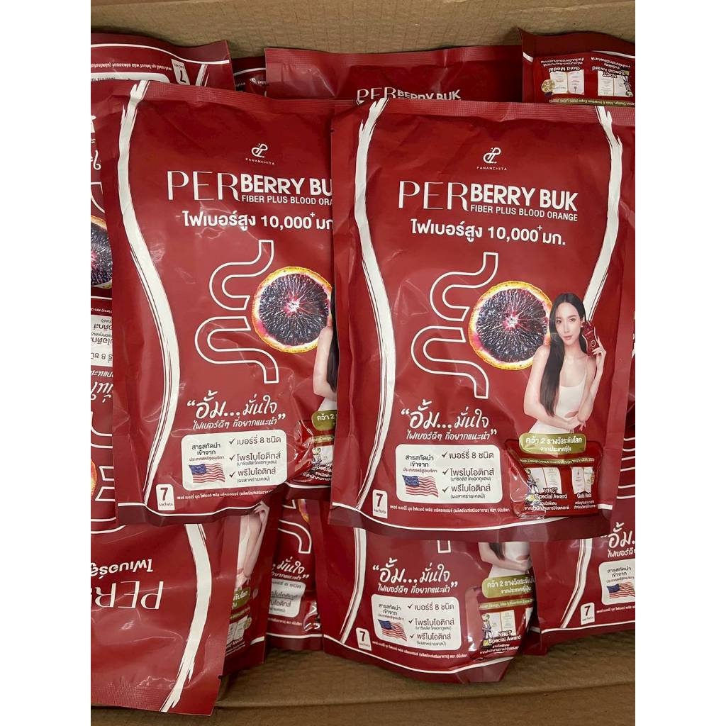 PER BERRY BUK FIBER BLOOD ORANGE  เพอ เบอร์รี่ บุก ไฟเบอร์ 1 ห่อ มี 7 ซอง