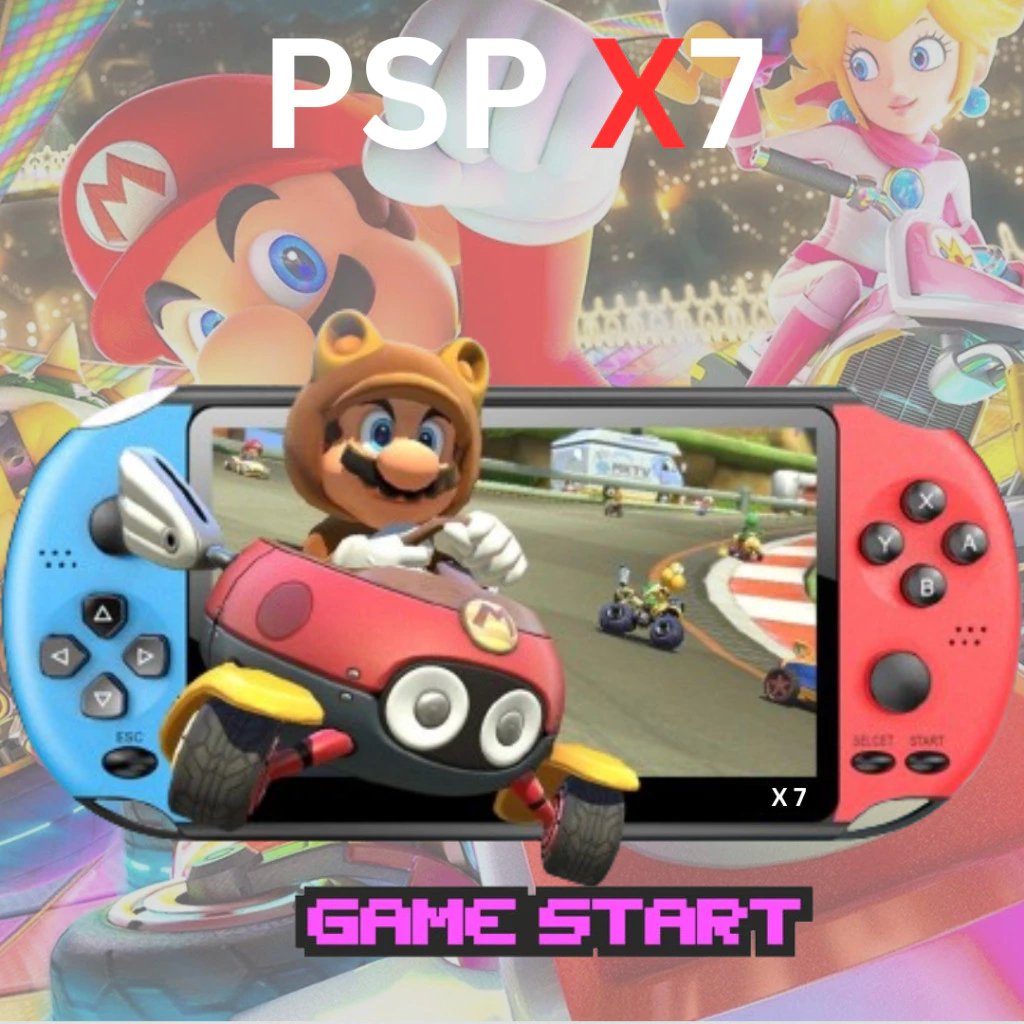 เกมกด เกมส์บอย มือถือเกมแบบพกพา PSP X7 เกมมือถือคอนโซล มือถือเกมแบบพกพาย้อนยุค MP5 10000+ เกมส์
