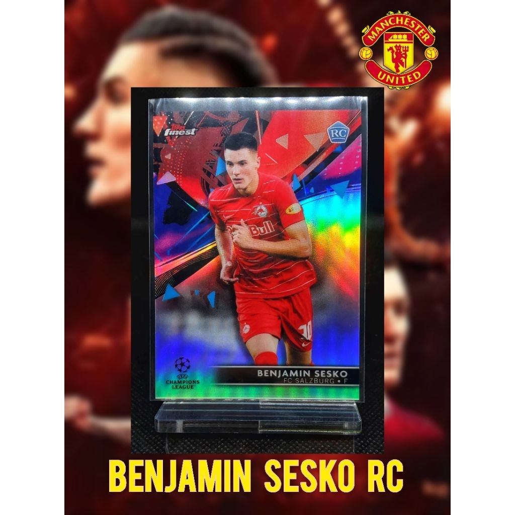การ์ดฟุตบอล 2022 Topps Finest UEFA UCL BENJAMIN SESKO Rookie Card Refractor สินค้าลิขสิทธิ์แท้