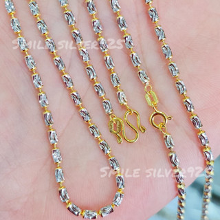 พ18 สร้อยคอ ถัง Moon 2.5mm. เงินแท้ 92.5% Italy ชุบ2กษัตริย์…