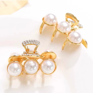 กิ๊บติดผมโลหะมุก MINI TWIST & 3 PEARL METAL CLIP 4 cm. แข็งแรงใช้งานสะดวก พร้อมส่งในไทย